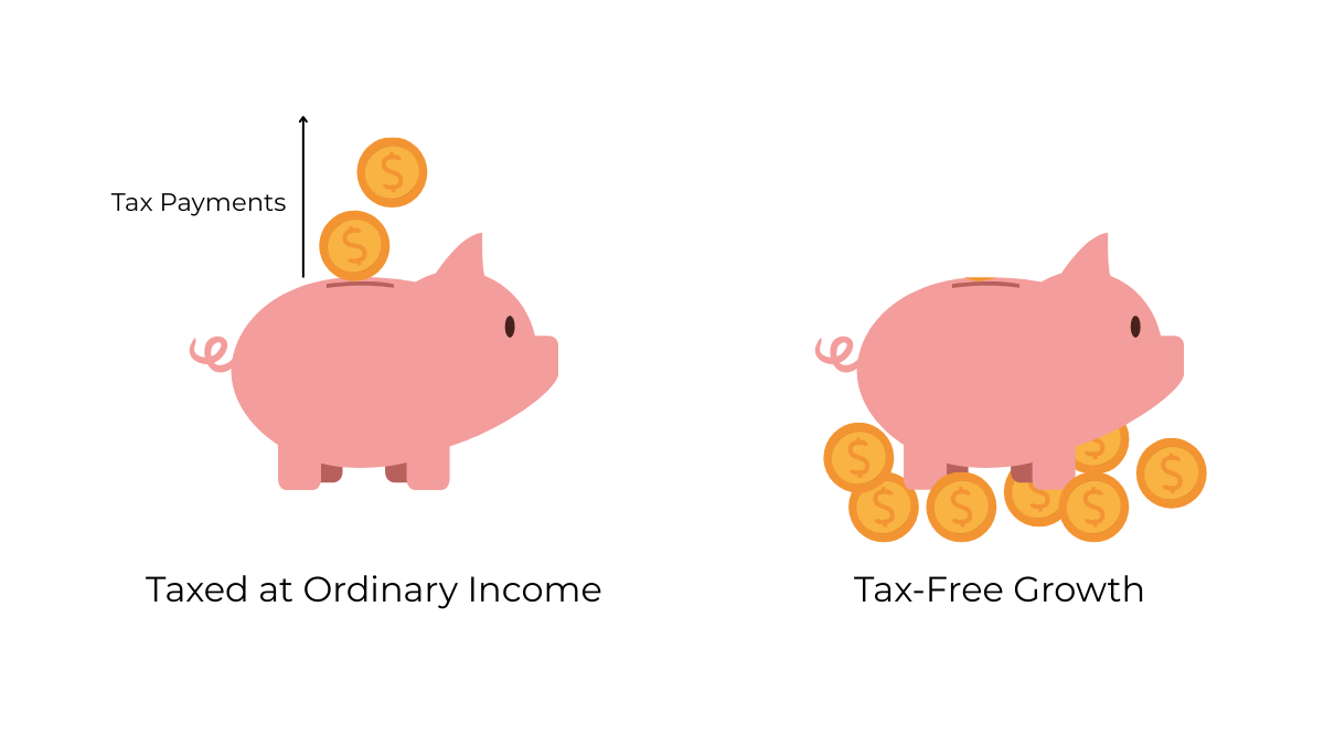 tax free growth vs taxed at ordinary income
